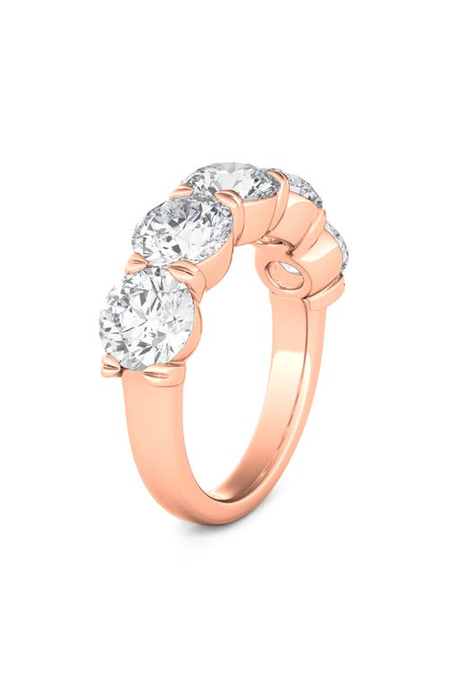 5-Stone Lab Created Diamond Anniversary Ring in 18K Rose Gold