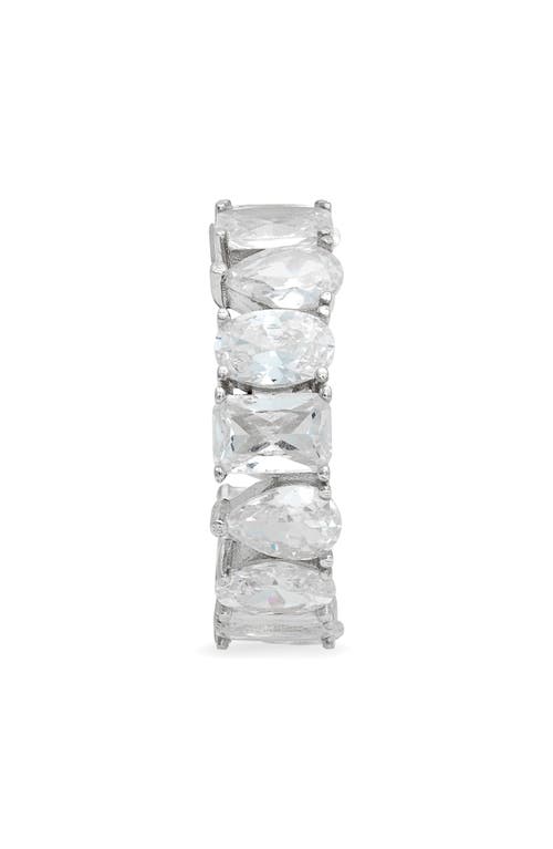 Shymi Fancy Cubic Zirconia Eternity Band Ring In Silver/white