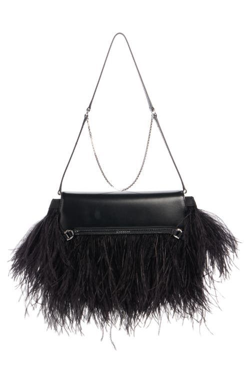 Shop Givenchy Voyou Flap Feather Shoulder Bag In Black