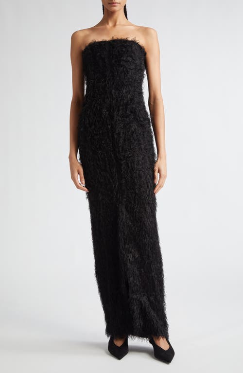 Shop Totême Toteme Strapless Fil Coupé Gown In Black