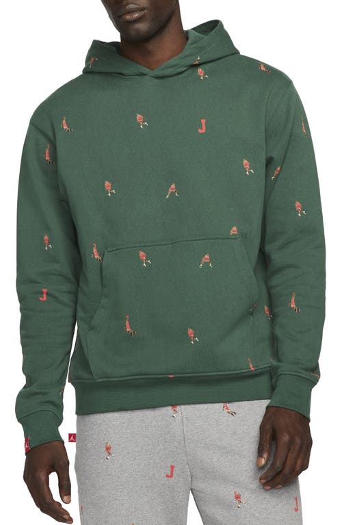 Jordan Essentials Graphic Fleece Hoodie In Green