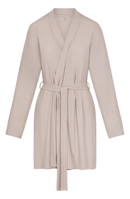 Shop Skims Soft Lounge Short Robe In Stone