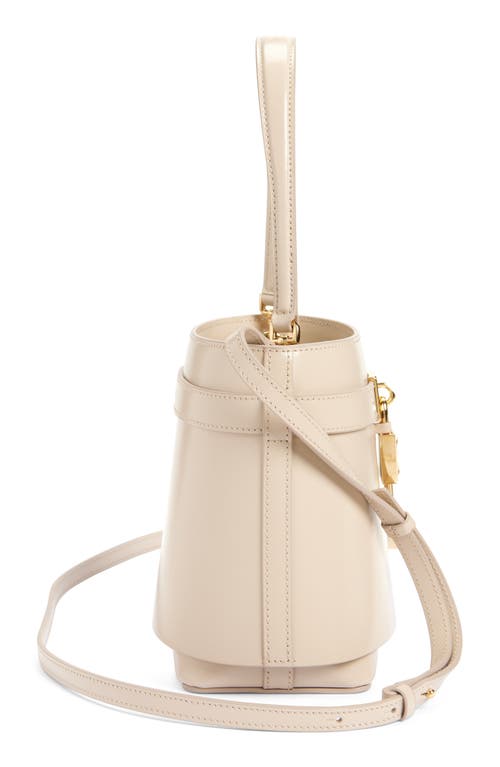 Givenchy Shark Lock Leather Bucket Bag In Natural Beige