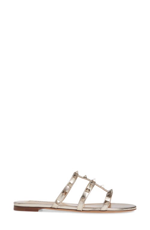 Shop Valentino Garavani Rockstud Slide Sandal In Skin