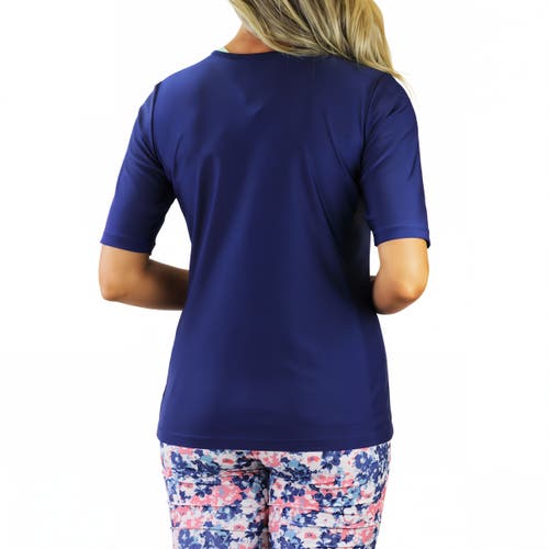 Uv Skinz Short Sleeve Crew Sun & Swim Shirt In Dark Navy