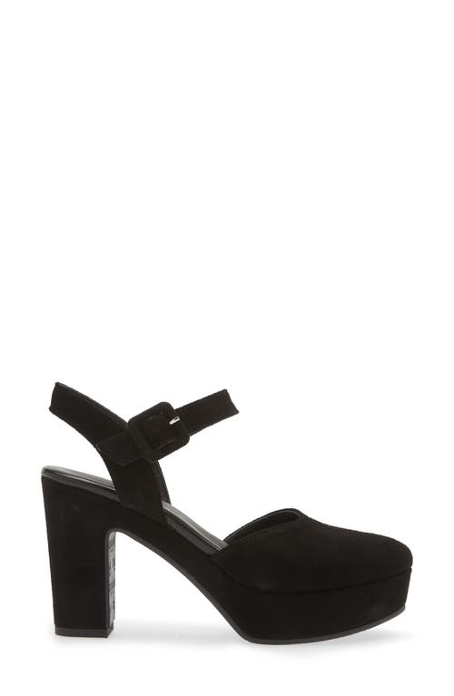 Cordani Torin Ankle Strap Platform Pump In Black Suede