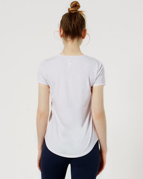 Rebody Active Rebody Essentials Scooped Short Sleeve Top In Ice Grey