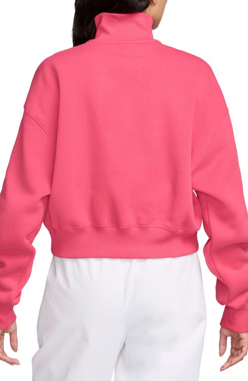 Shop Nike Sportswear Phoenix Fleece Crop Sweatshirt In Aster Pink/sail