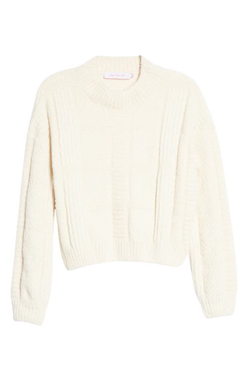 Gia Patchwork Knit Mock Neck Sweater in Ivory