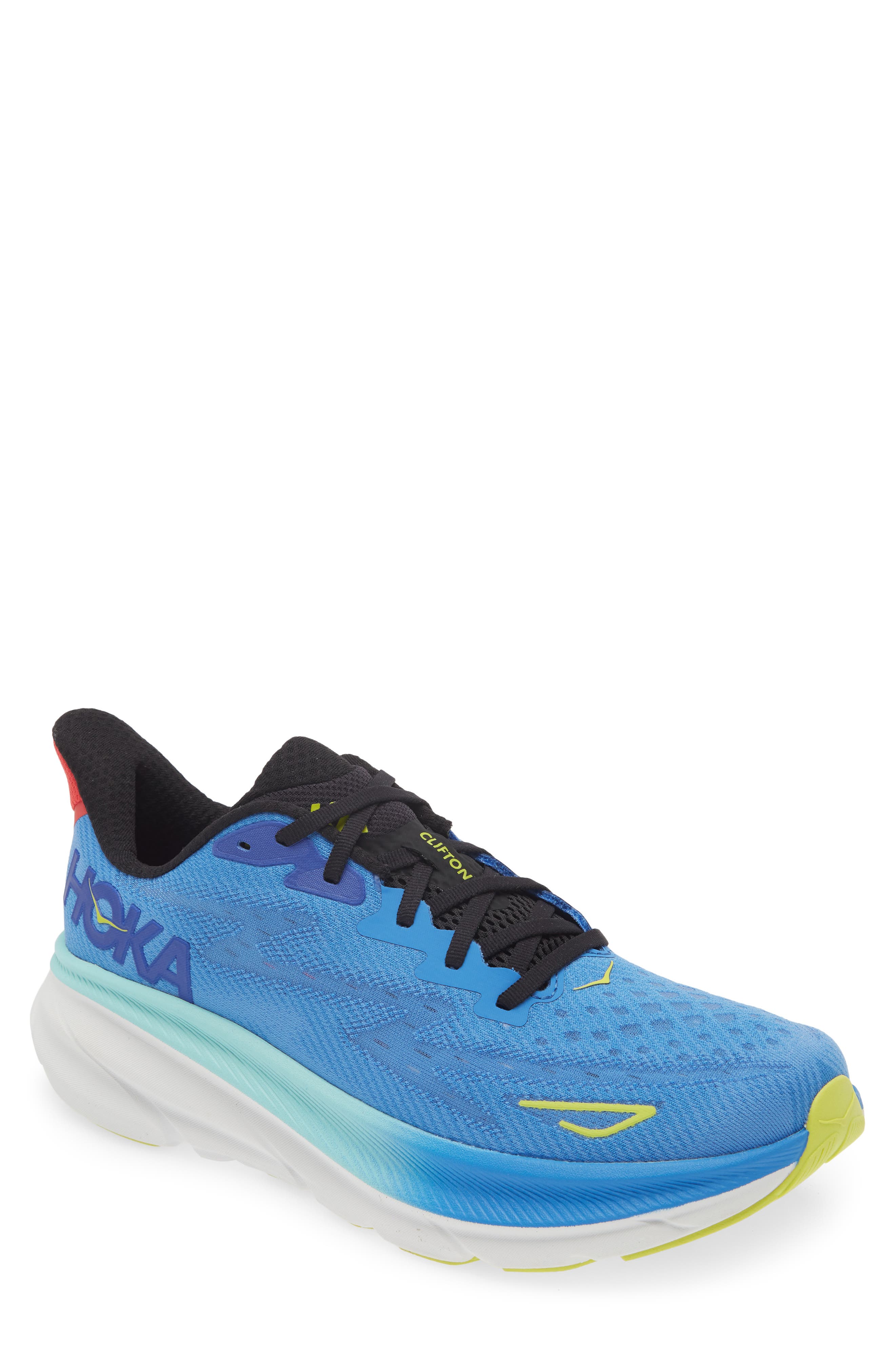 HOKA Men's Clifton 9 Cerise/Cloudless Running Shoes - Free