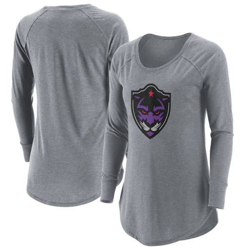 ADPRO Sports Women's Gray Panther City Lacrosse Club Primary Logo Tri-Blend Long Sleeve T-Shirt