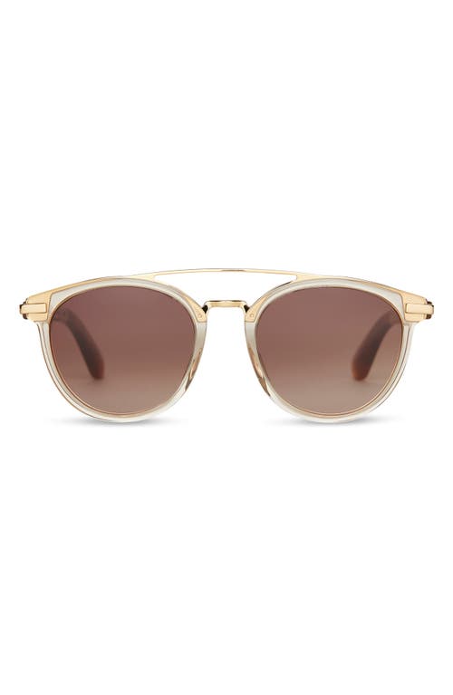 Toms Harlan Champa 51mm Round Sunglasses In Crystal/brown Gradient