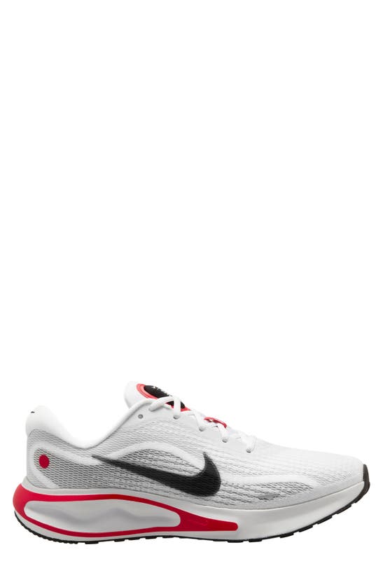 Nike Journey Road Runner Sneaker In White/ Black/ Fire Red/ Grey