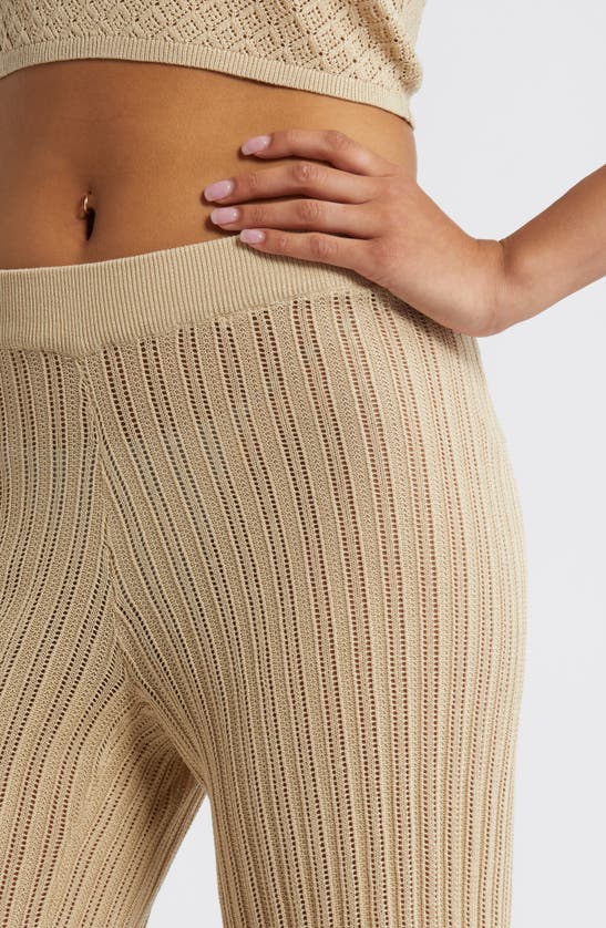 Shop Something New Rayee Open Stitch Sweater Pants In Marzipan