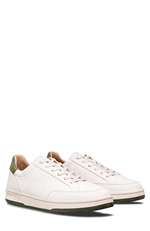 CLAE Monroe Sneaker Off White Leather Olive at Nordstrom,