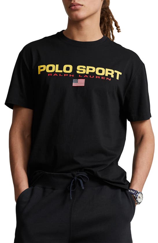 Polo Ralph Lauren Classic Fit Polo Sport Graphic Tee In Polo Black