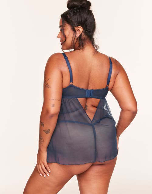 Adore Me Ismelka Unlined Babydoll Lingerie In Dark Blue