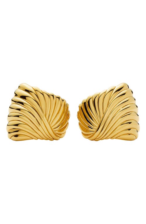 Shop Missoma Ripple Stud Earrings In Gold