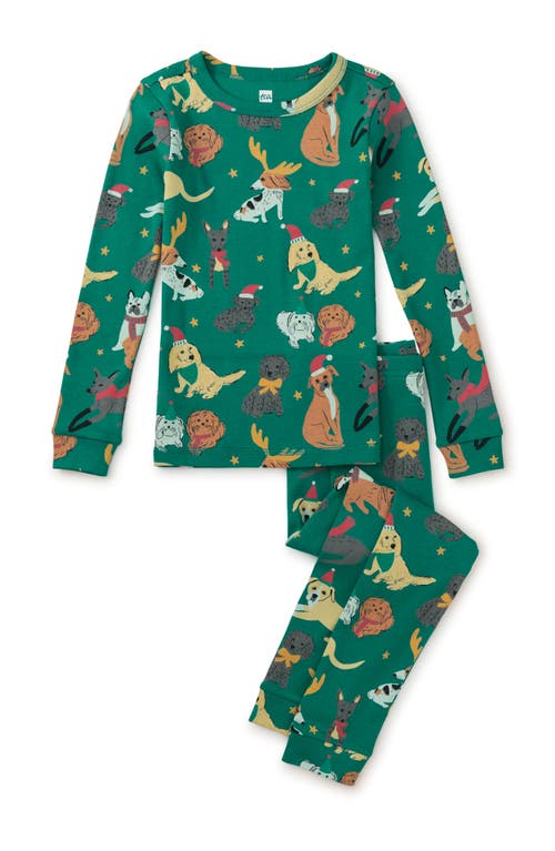 Tea Collection Goodnight Pajama Set in Holiday Dogs 