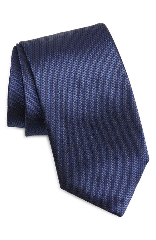 Canali Micropattern Silk Tie in Dark Blue at Nordstrom