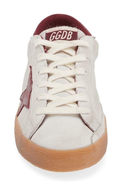 Shop Golden Goose Super-star Low Top Sneaker In White/bordeaux