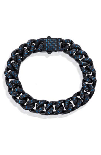 Shop Blackjack Cuban Chain Bracelet In Black/blue