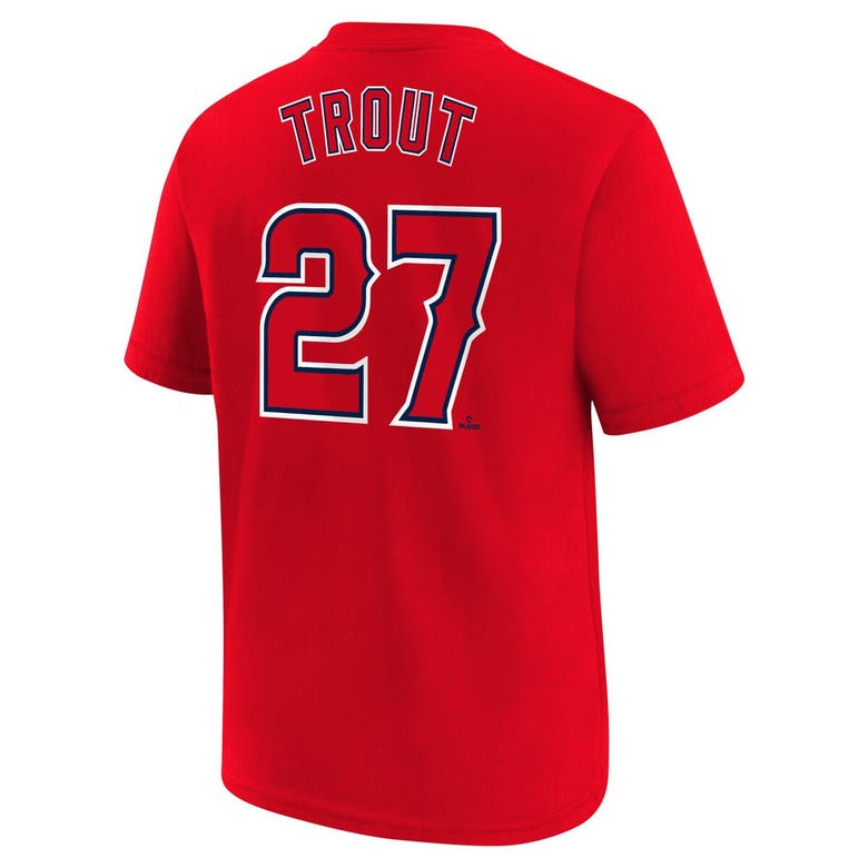 Shop Nike Youth  Mike Trout Red Los Angeles Angels Home Player Name & Number T-shirt