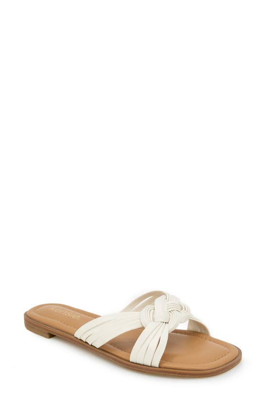 Shop Kensie Raine Knotted Slide Sandal In Off White