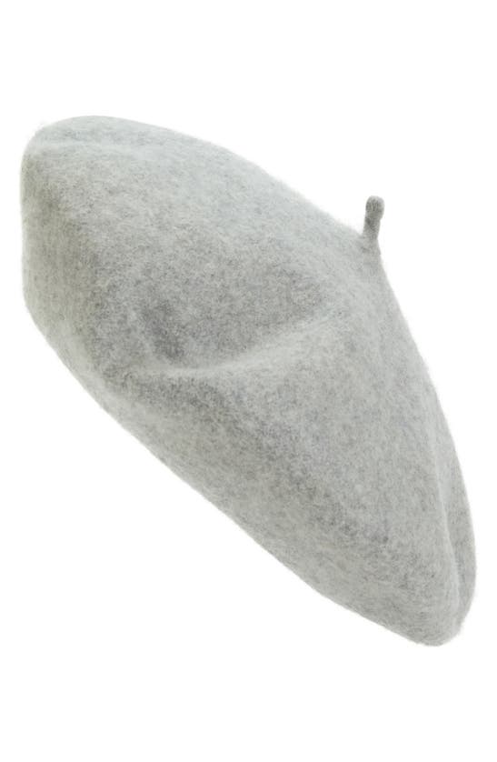 Nordstrom Wool Blend Beret In Grey Heather