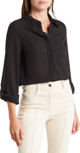 Nanette Lepore Roll Tab Button-Up Shirt | Nordstromrack