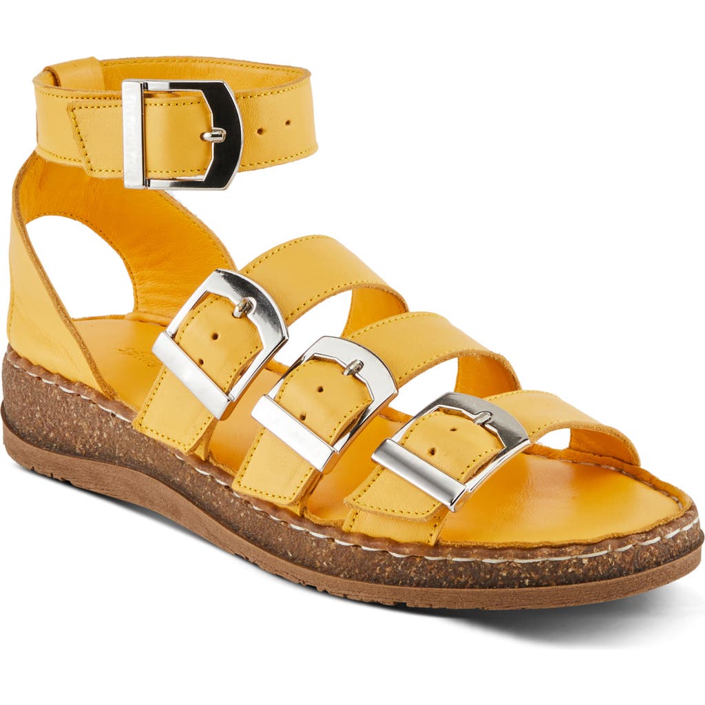 Spring Step Alexcia Ankle Strap Sandal In Yellow