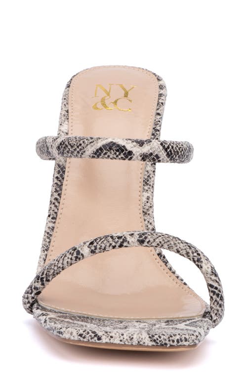 New York And Company Holly Faux Leather Lucite Heel Sandal In Beige