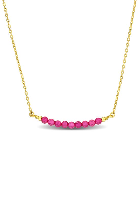 Shop Delmar Beaded Chain Necklace In Ruby