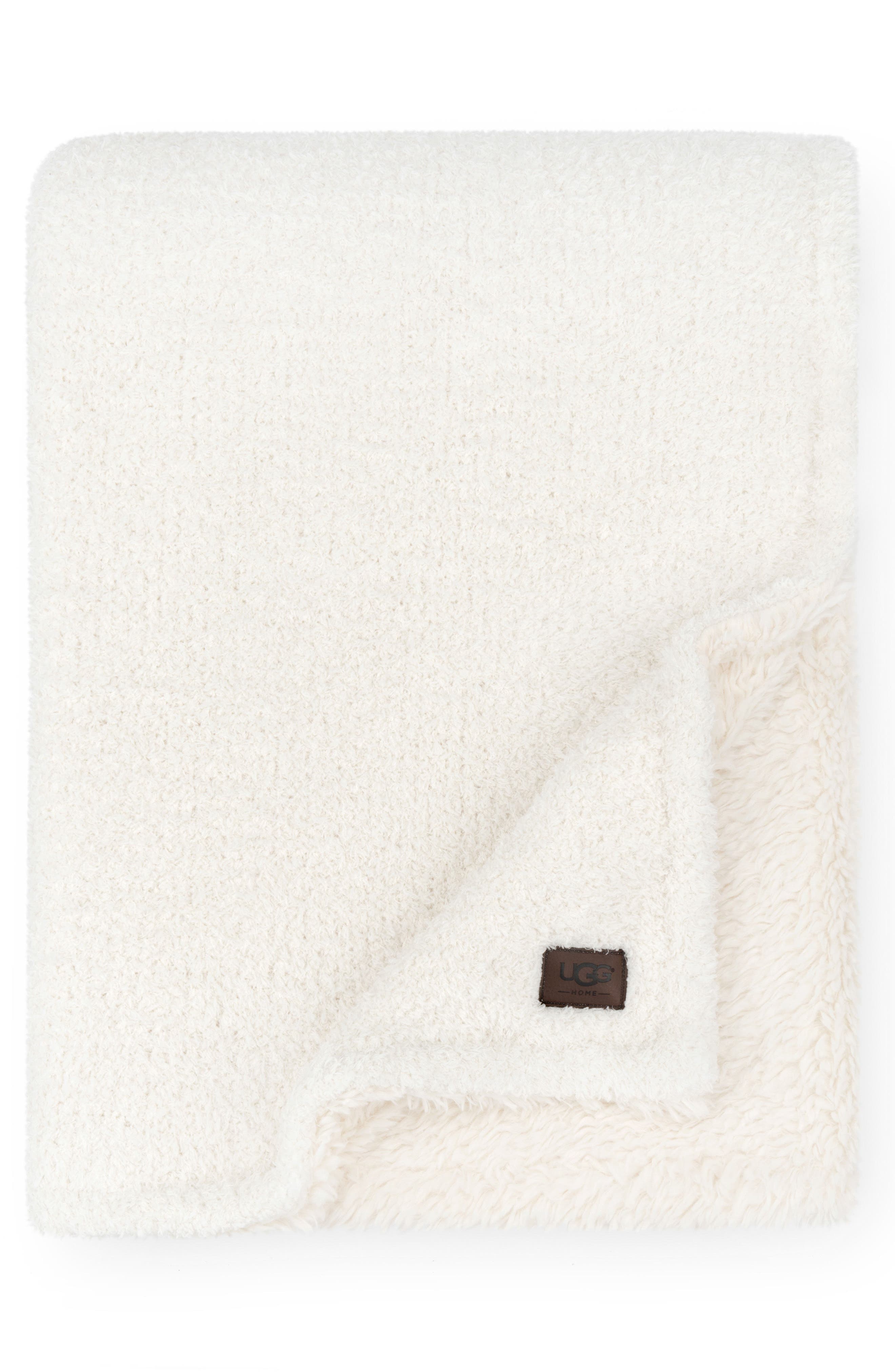 ugg avalon reversible throw blanket in glacier grey