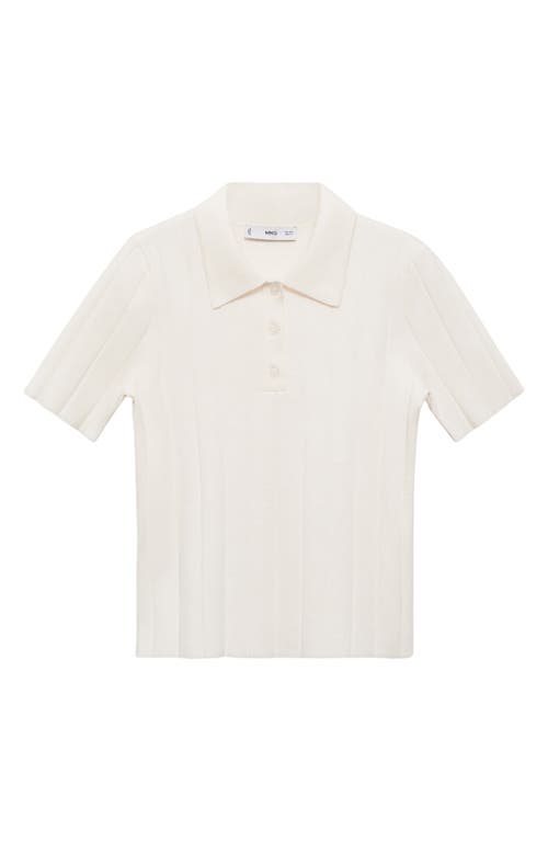 Mango Polo In Ecru