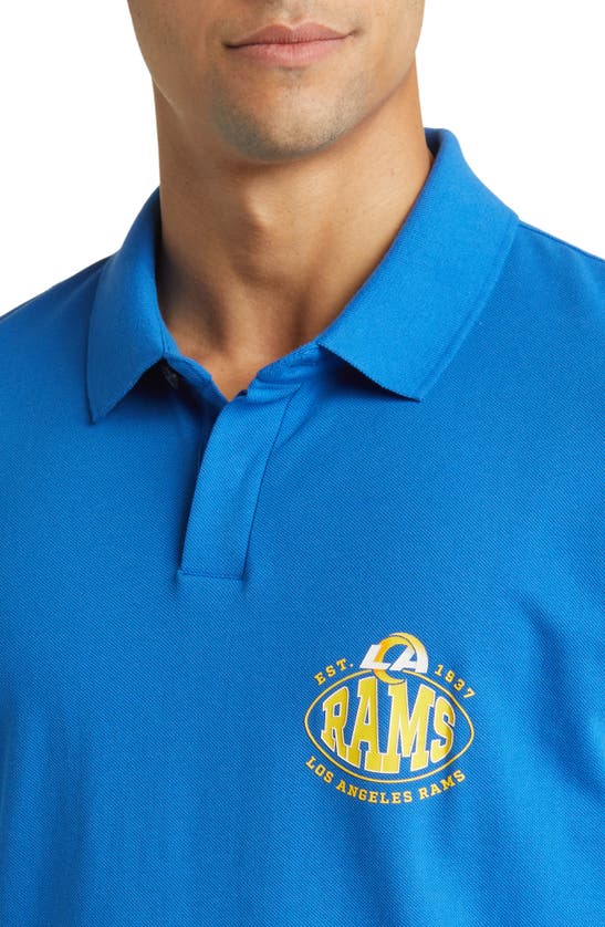 Shop Hugo Boss Boss X Nfl Cotton Polo In Los Angeles Rams Bright Blue