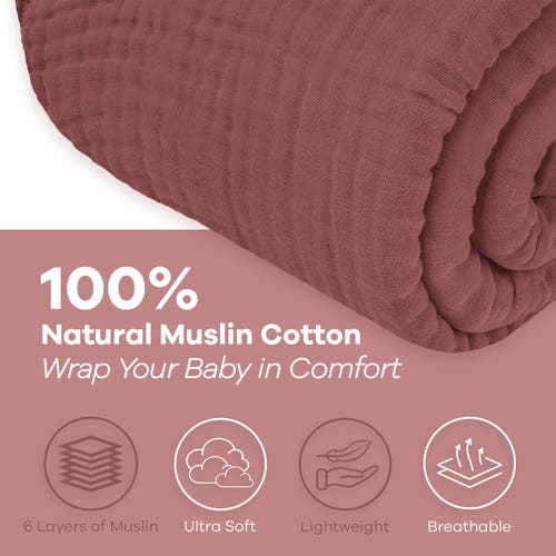 Comfy Cubs Adult Muslin Blanket In Wine