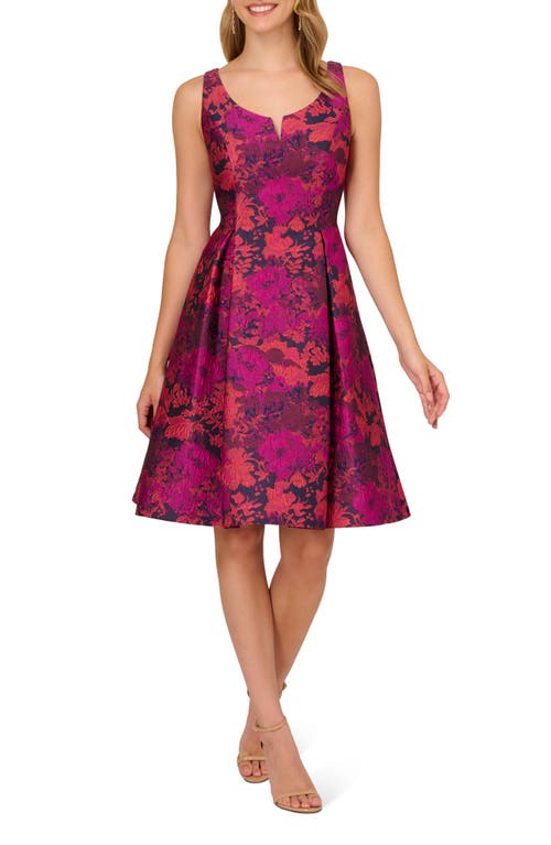 Adrianna Papell Jacquard Fit & Flare Dress In Multi