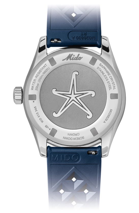 Mido Ocean Star Decompression Worldtimer Bracelet Watch & Rubber Strap Gift Set, 40.5mm In Blue