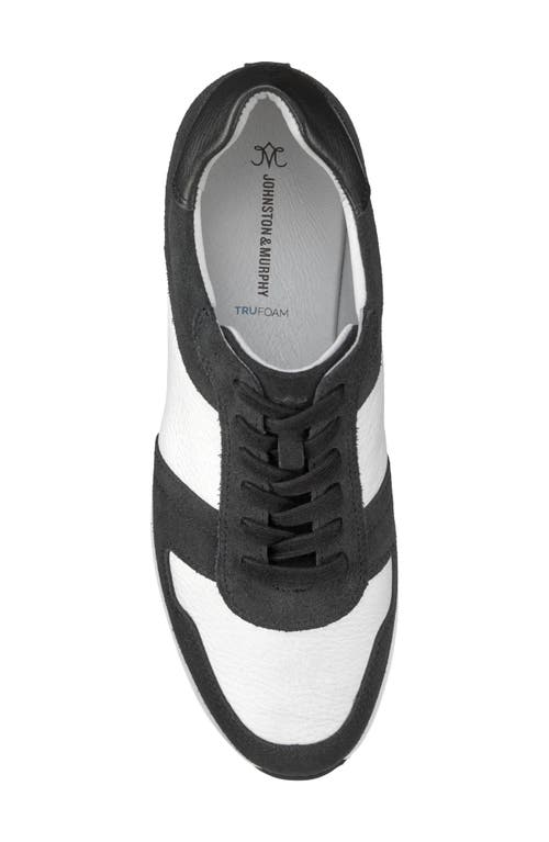 Shop Johnston & Murphy Gracie Colorblock Sneaker In Black Suede/white Calf