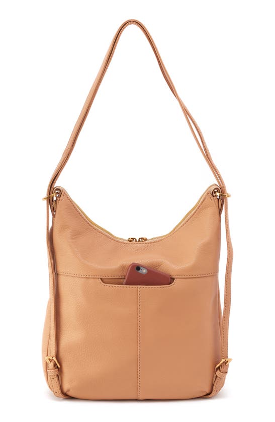 Shop Hobo Merrin Leather Convertible Backpack In Sandstorm