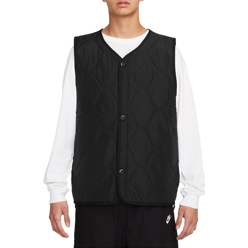 Nike Woven Insulated Military Vest In Black/black