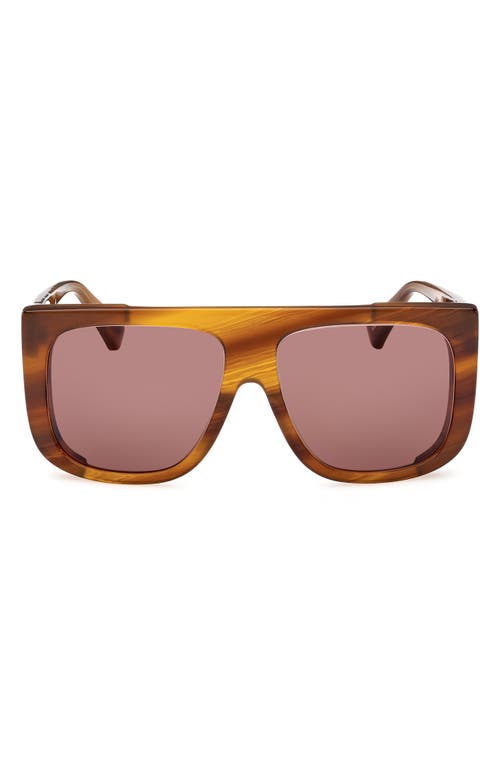 Max Mara 60mm Shield Sunglasses in Dark Brown/Other /Brown at Nordstrom