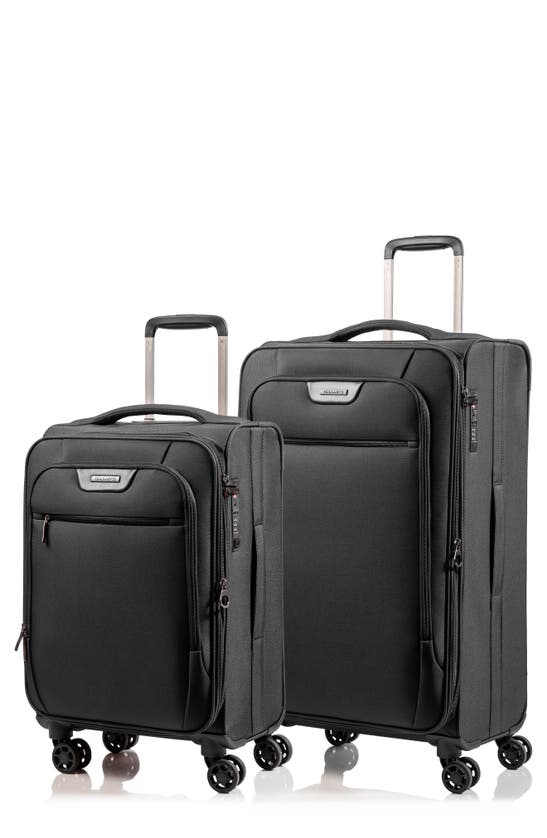 Champs Softech Suitcase 2-piece Luggage Set In Black