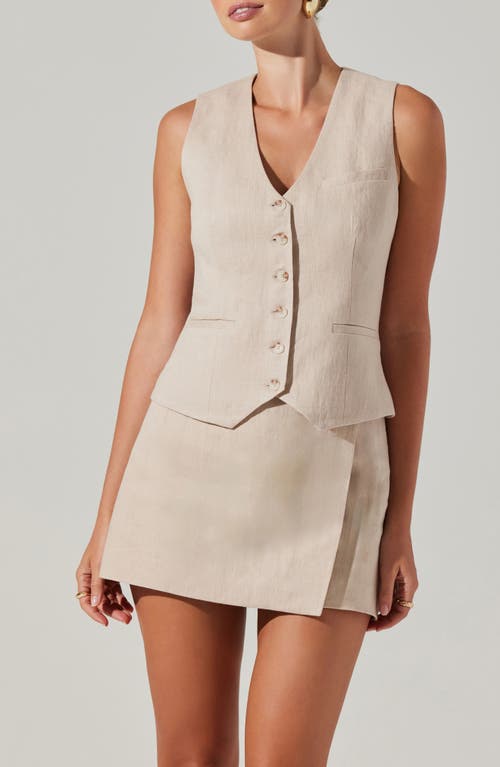 Shop Astr The Label Kaiko Linen & Cotton Vest In Natural