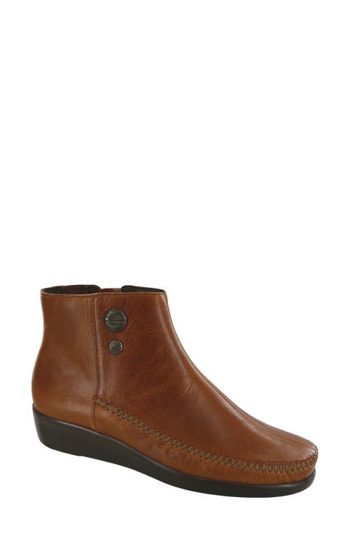 SAS Jade Zip Bootie in Chestnut 