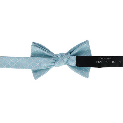 Trafalgar Rowan Geometric Pattern Silk Bow Tie In Light Blue