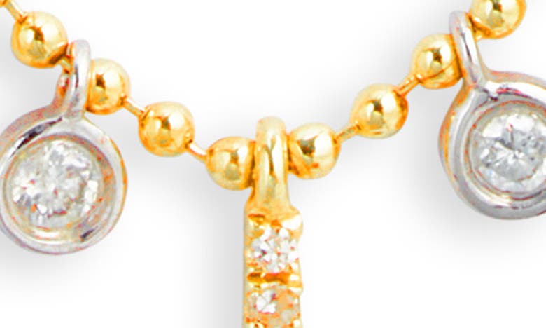 Meira T Metro T 14k Yellow & White Gold Diamond Bar Necklace, 18 In Two Toned Yellow Gold