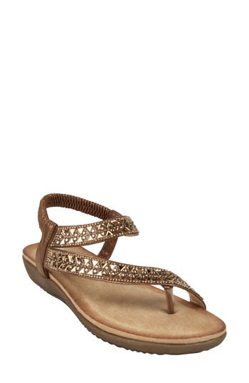 Good Choice New York Reille Embellished Ankle Strap Sandal In Bronze