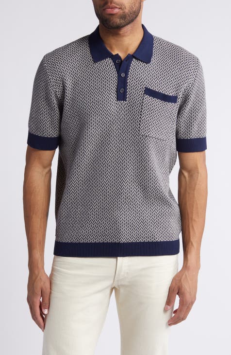Casa Martini Geo Jacquard Polo Sweater